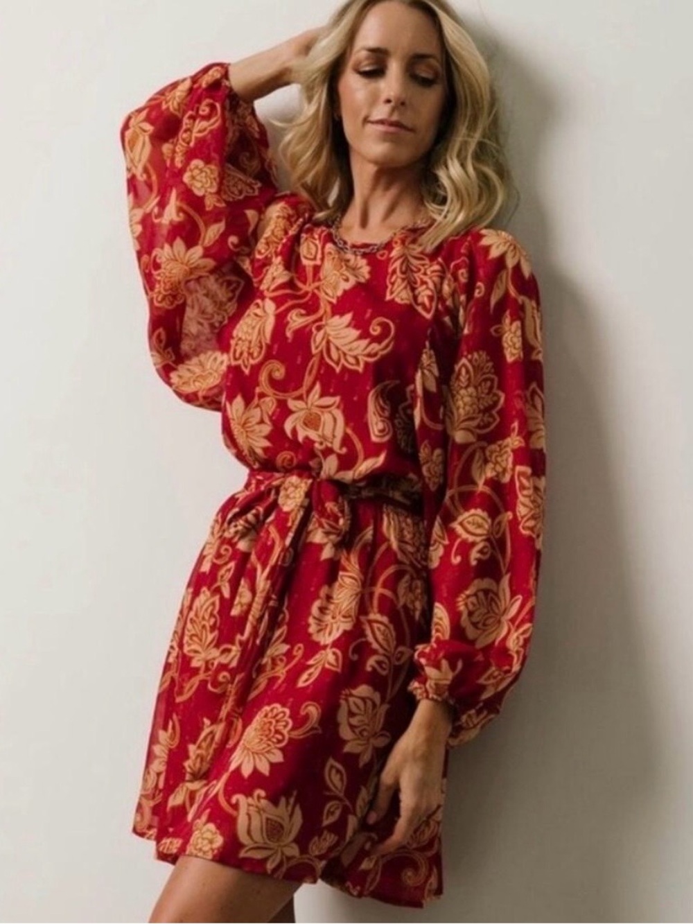 Baltic Born Floral Long-Sleeve Mini Dress
